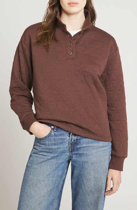 Quilted Pullover Sweatshirt