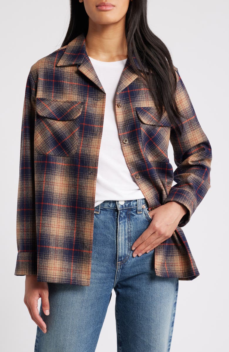 Pendleton Plaid Wool Overshirt, Main, color, 