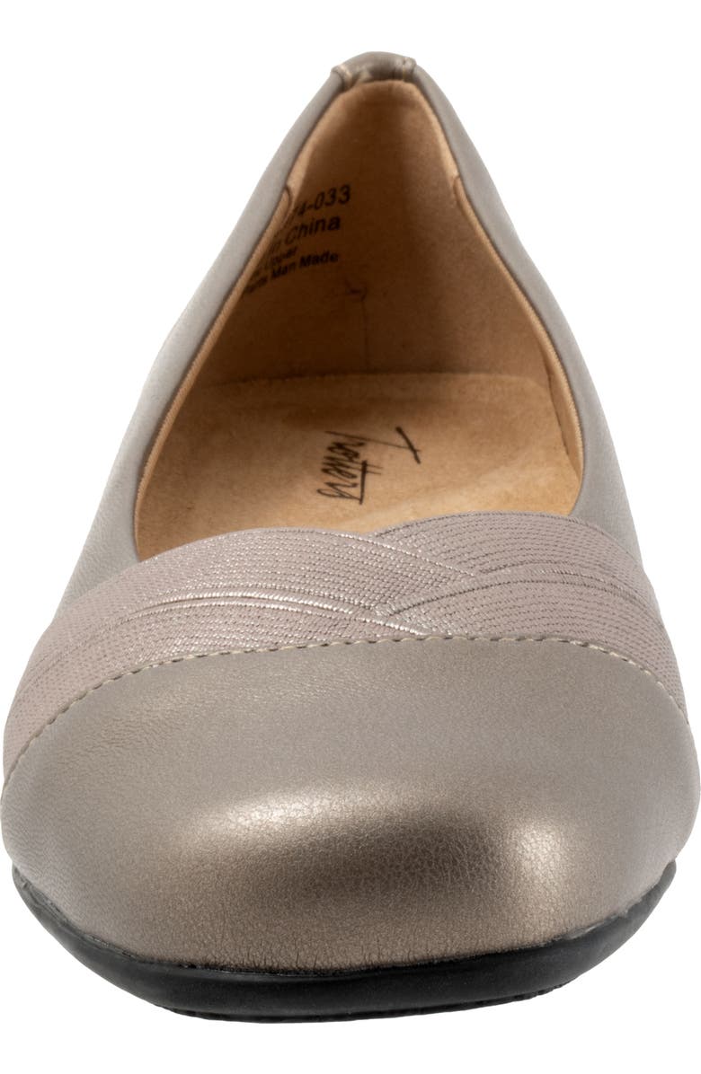 Trotters Stella Flat, Alternate, color, Pewter