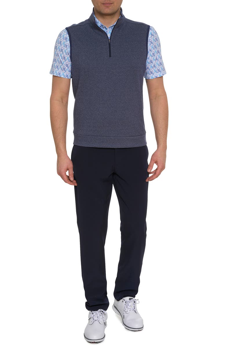 Robert Graham Treviso Knit Quarter Zip Vest, Alternate, color, Navy