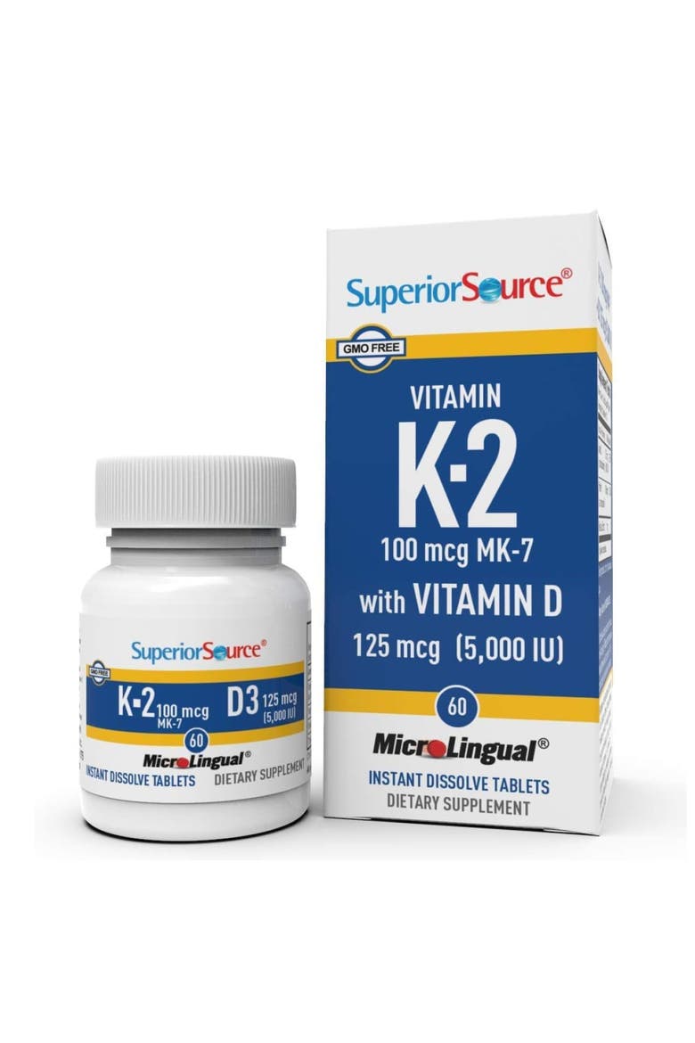 K2 MK-7 with D3 Quick Dissolve Vitamin Tablets, Main, color, White