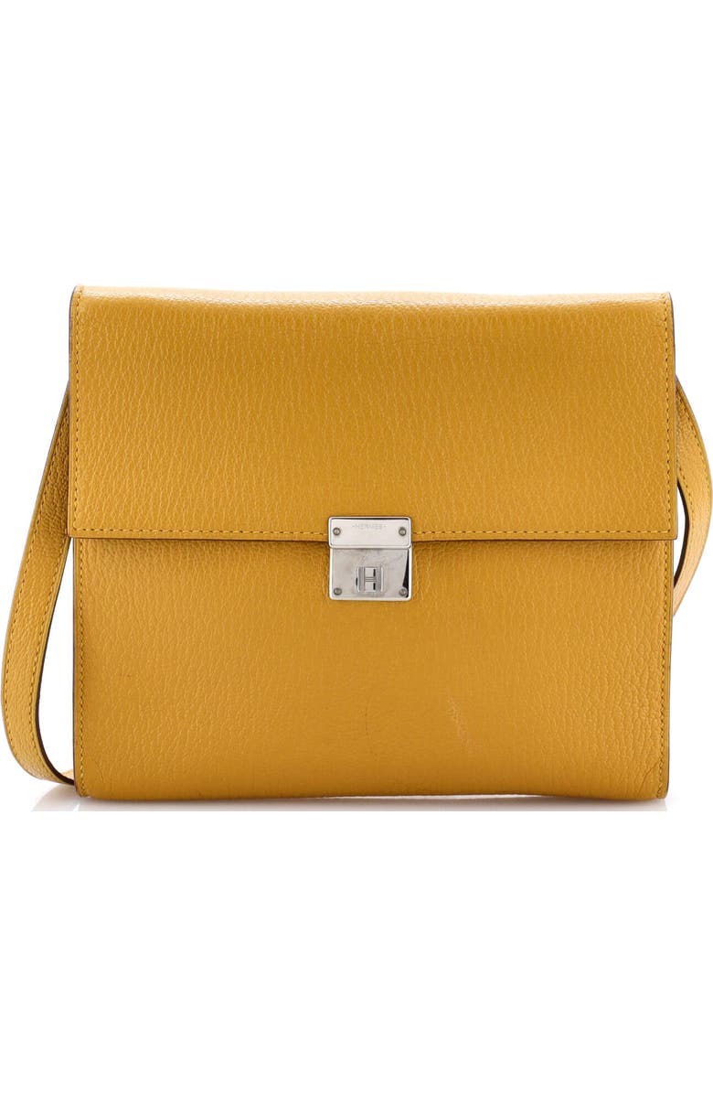 Pre-Owned Hermes Clic Wallet on Strap Chevre Mysore 16, Main, color, Jaune Ambre