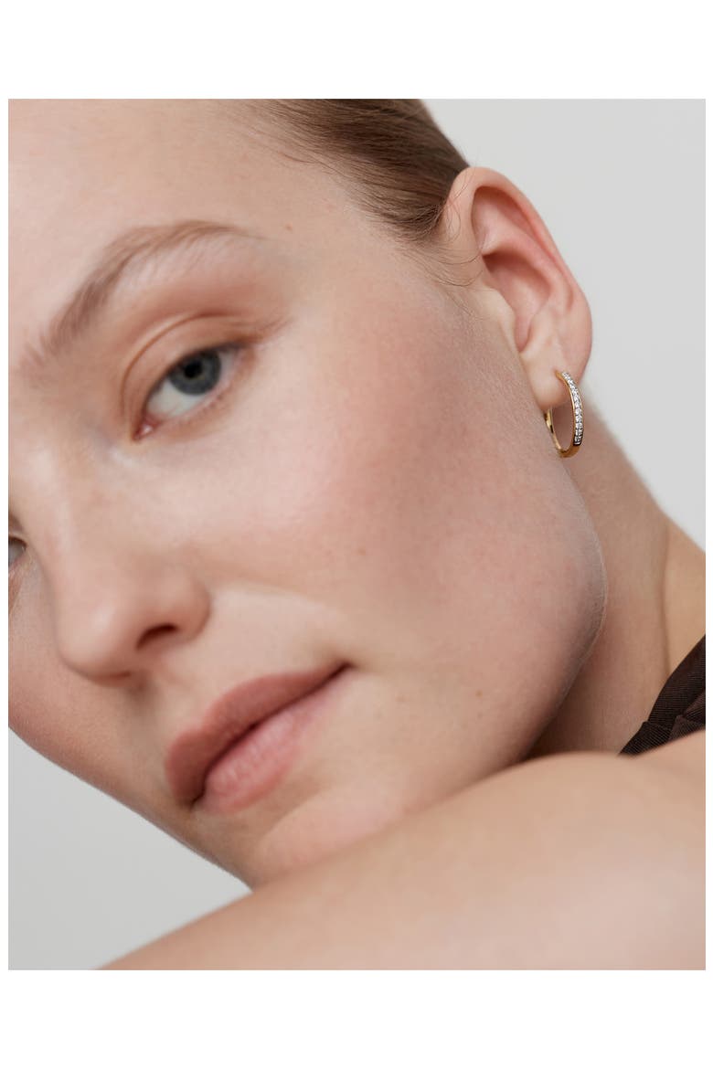 Essential Lab Grown Diamond Pavé Hoop Earrings, Alternate, color, 18K GOLD VERMEIL / DIAMOND
