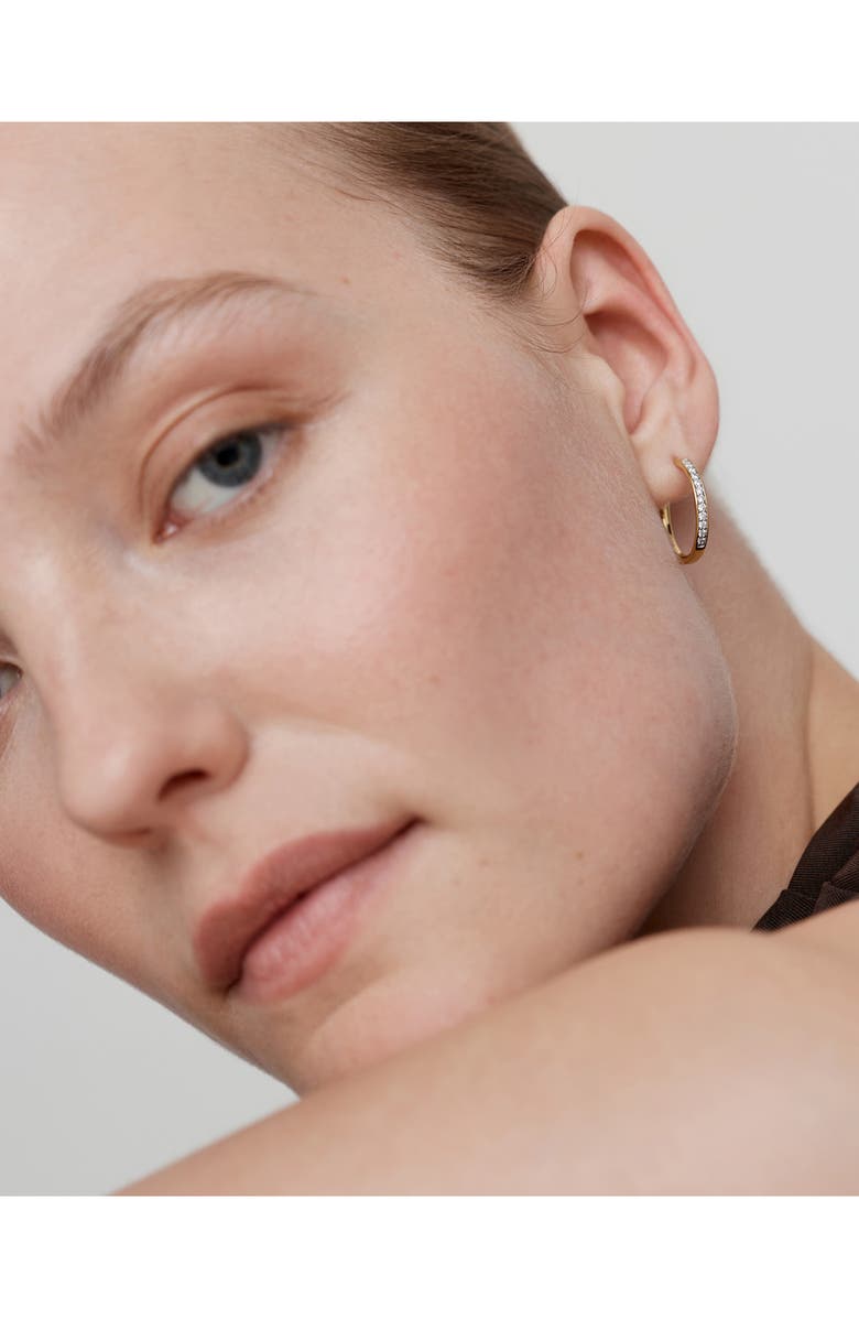 Monica Vinader Essential Lab Grown Diamond Pavé Hoop Earrings, Alternate, color, 18K Gold Vermeil / Diamond