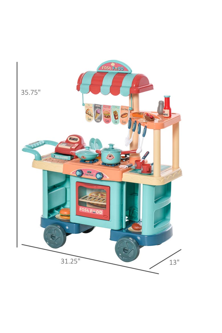 Kids Kitchen Food Stand with Play Food, Cashier Register, Accessories​, Alternate, color, Multi-colored