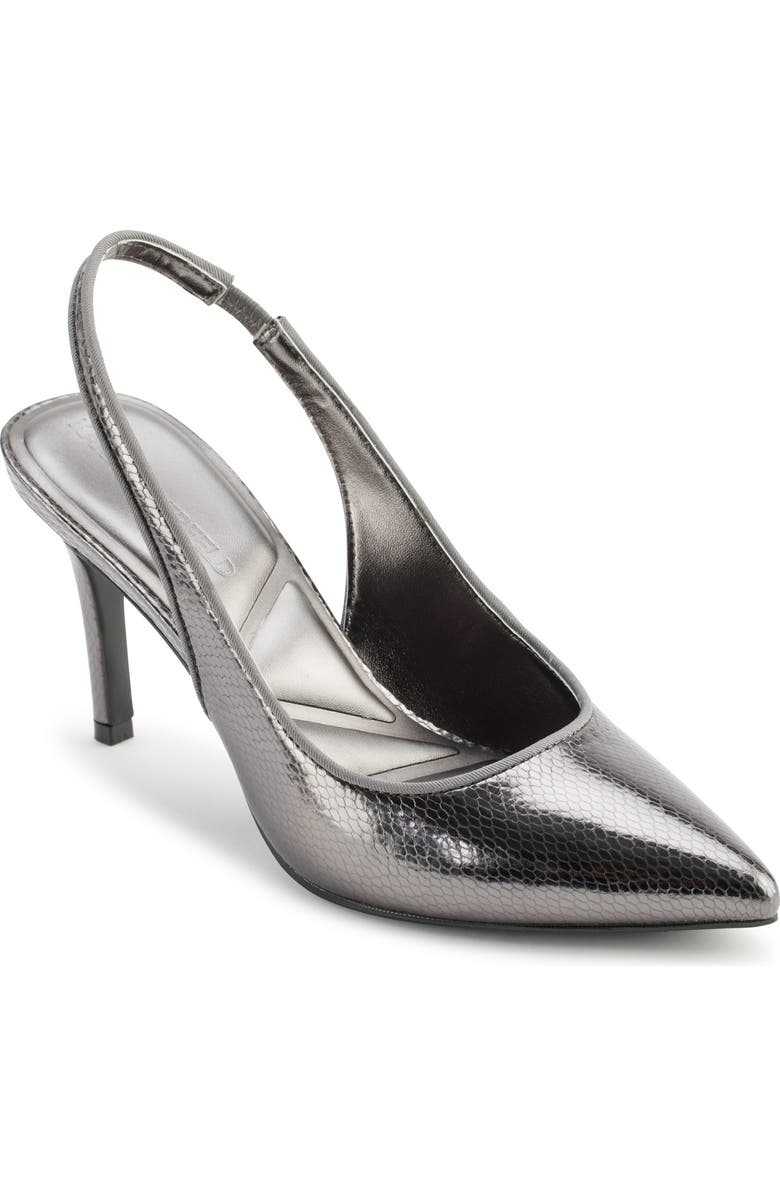 KARL LAGERFELD PARIS Rosalyn Slingback Pointed Toe Pump, Main, color, Dark Slate