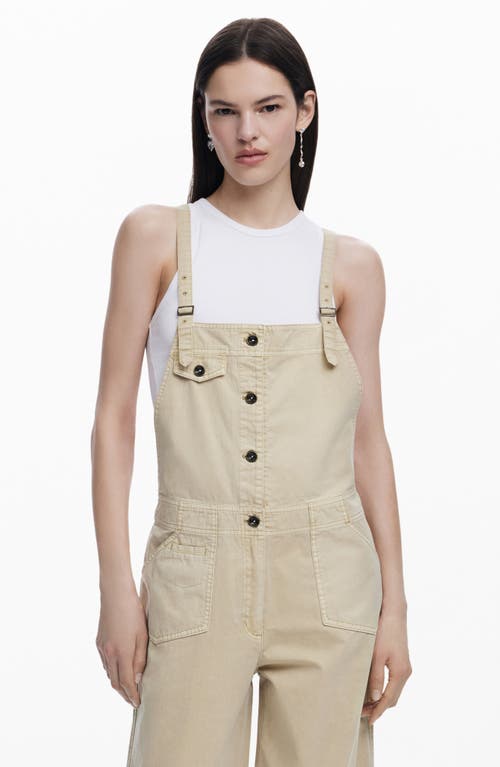 Desigual Cotton Capri Overalls In Gray Brown