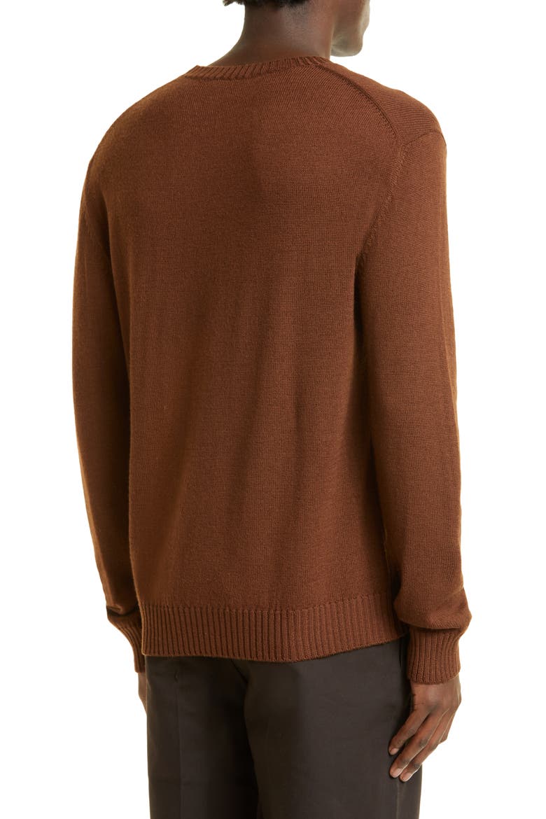 Wool Crewneck Sweater, Alternate, color, MEDIUM BROWN