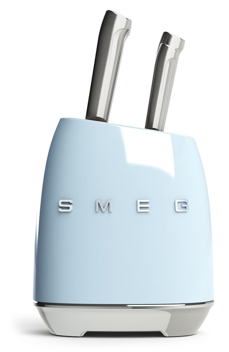smeg Stainless Steel 6-Piece Knife Block Set, Alternate, color, Pastel Blue