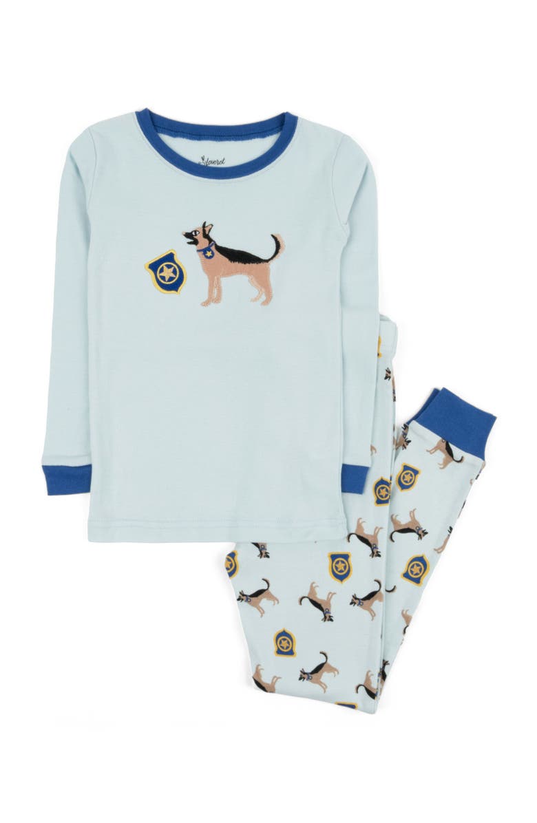 Leveret Kids Cotton Two-Piece Printed Pajamas, Vehicles 
Machines, Main, color, Police Dog