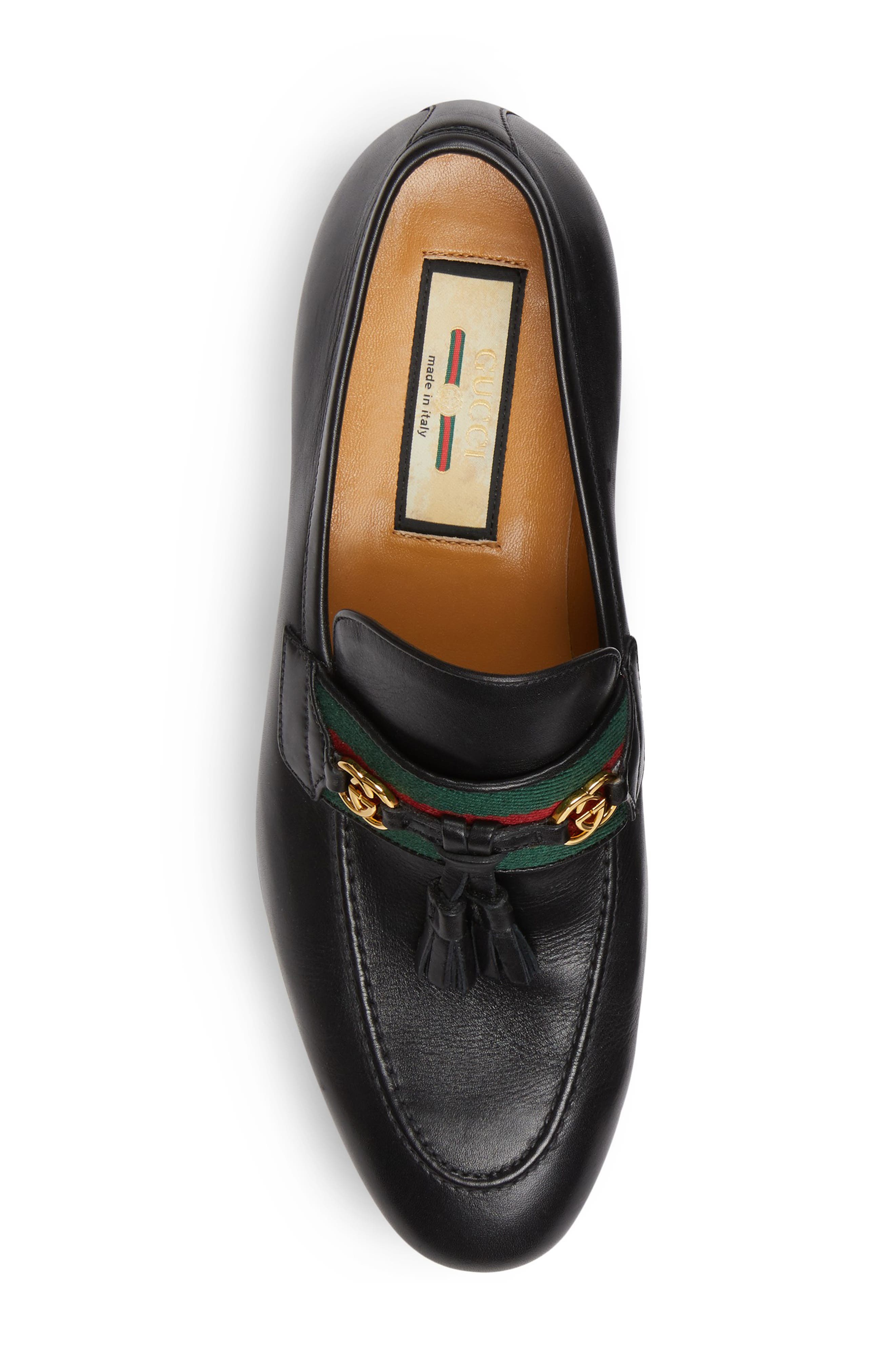 Gucci Paride Tassel Web Loafer, Alternate, color, 