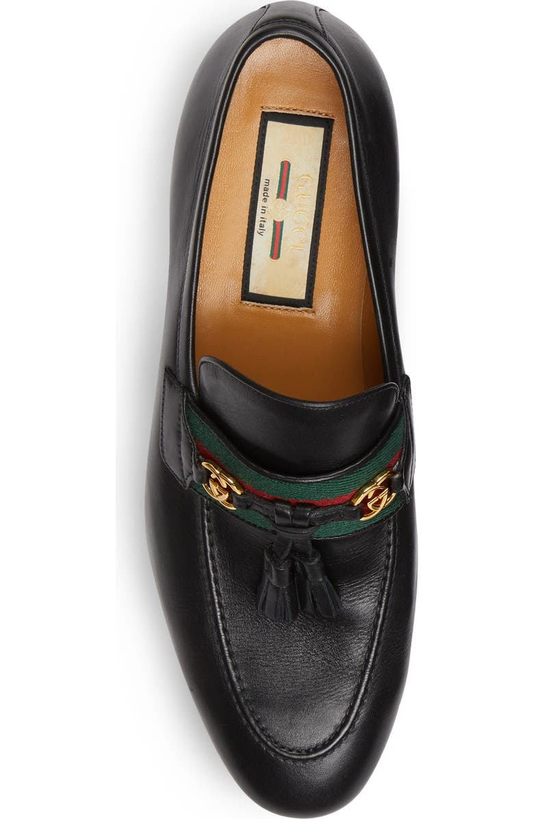 Gucci Paride Tassel Web Loafer, Alternate, color,