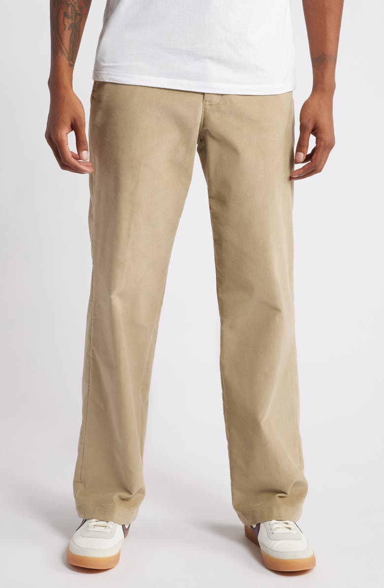 Dickies Flat Front Corduroy Pants, Main, color, Khaki