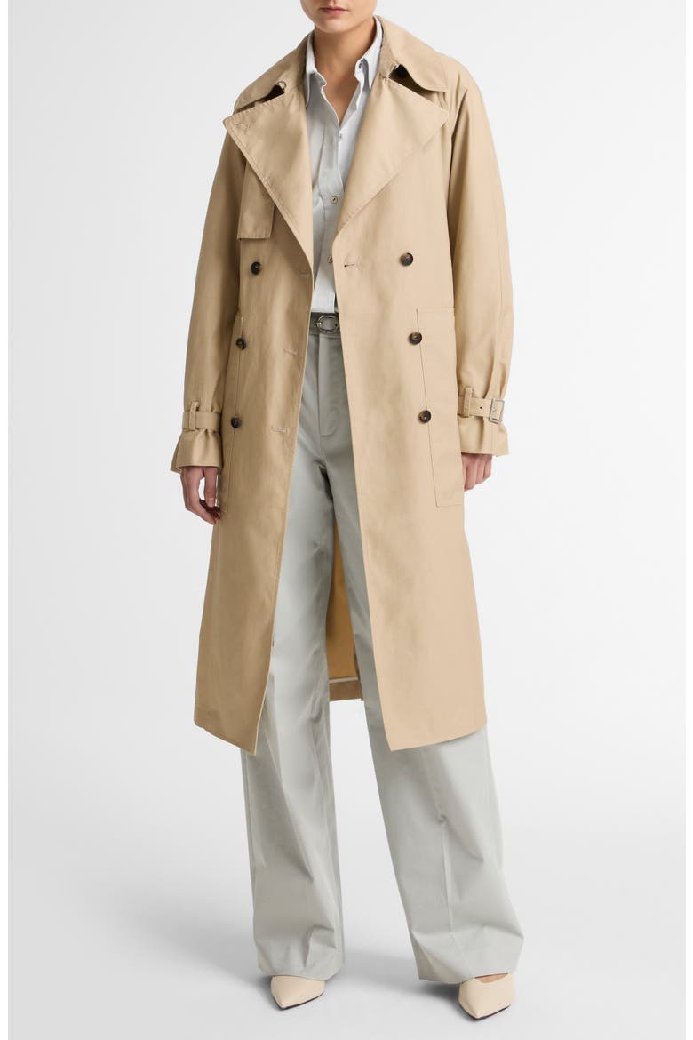 Fine Twill Trench Coat, Main, color, PUMICE STONE