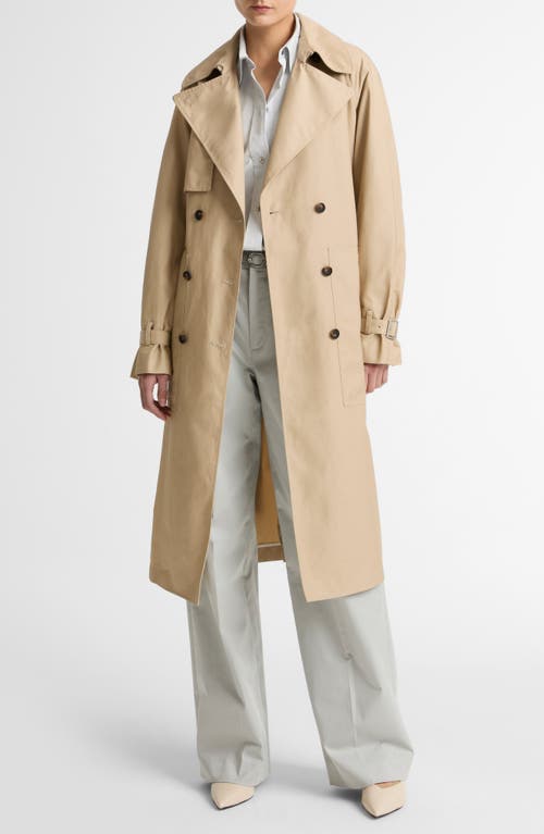 Vince Fine Twill Trench Coat in Pumice Stone at Nordstrom, Size Large