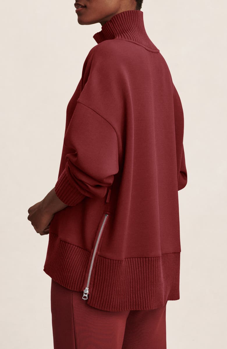 Varley Barker Turtleneck Sweatshirt, Alternate, color, New Maroon
