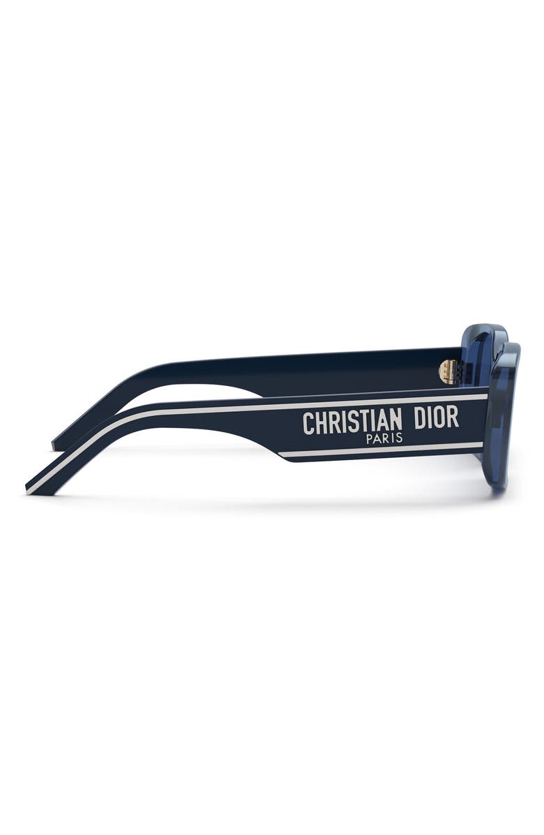 DIOR Wildior S2U 53mm Rectangular Sunglasses, Alternate, color, Shiny Blue / Blue
