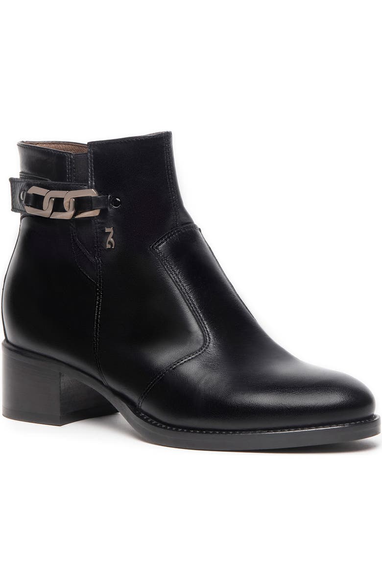NeroGiardini Chain Strap Leather Bootie, Main, color,