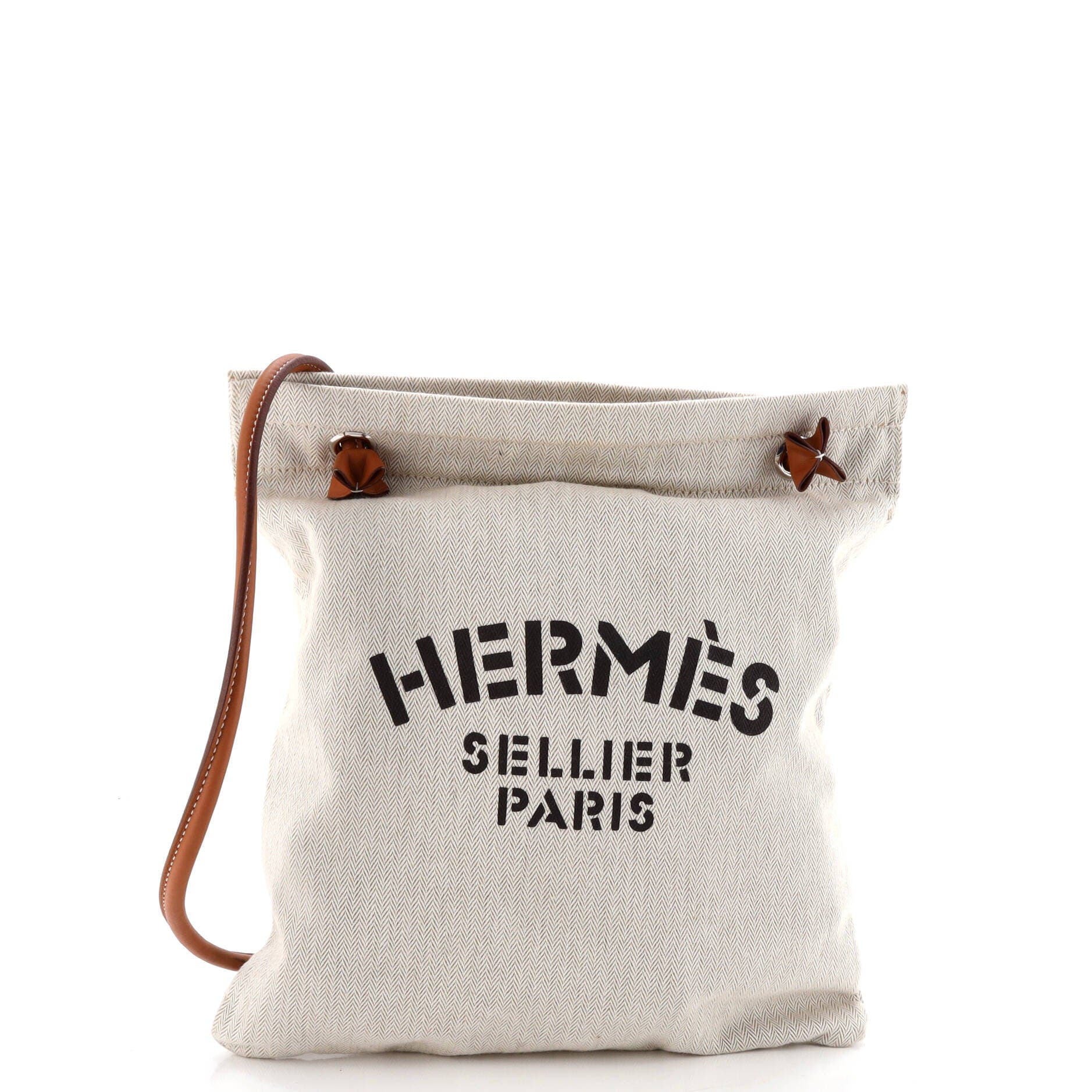 Pre-Owned Hermes Aline Bag Toile MM, Main, color, Ecru