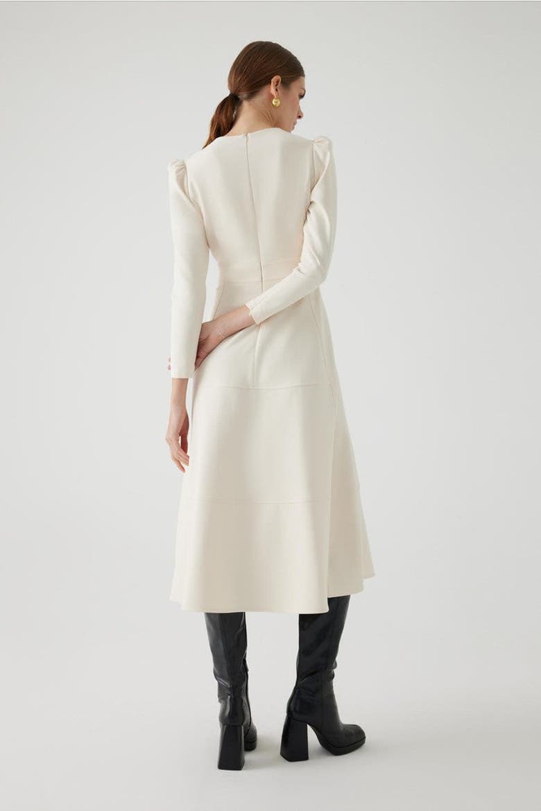 Angela Midi Dress, Alternate, color, BONE