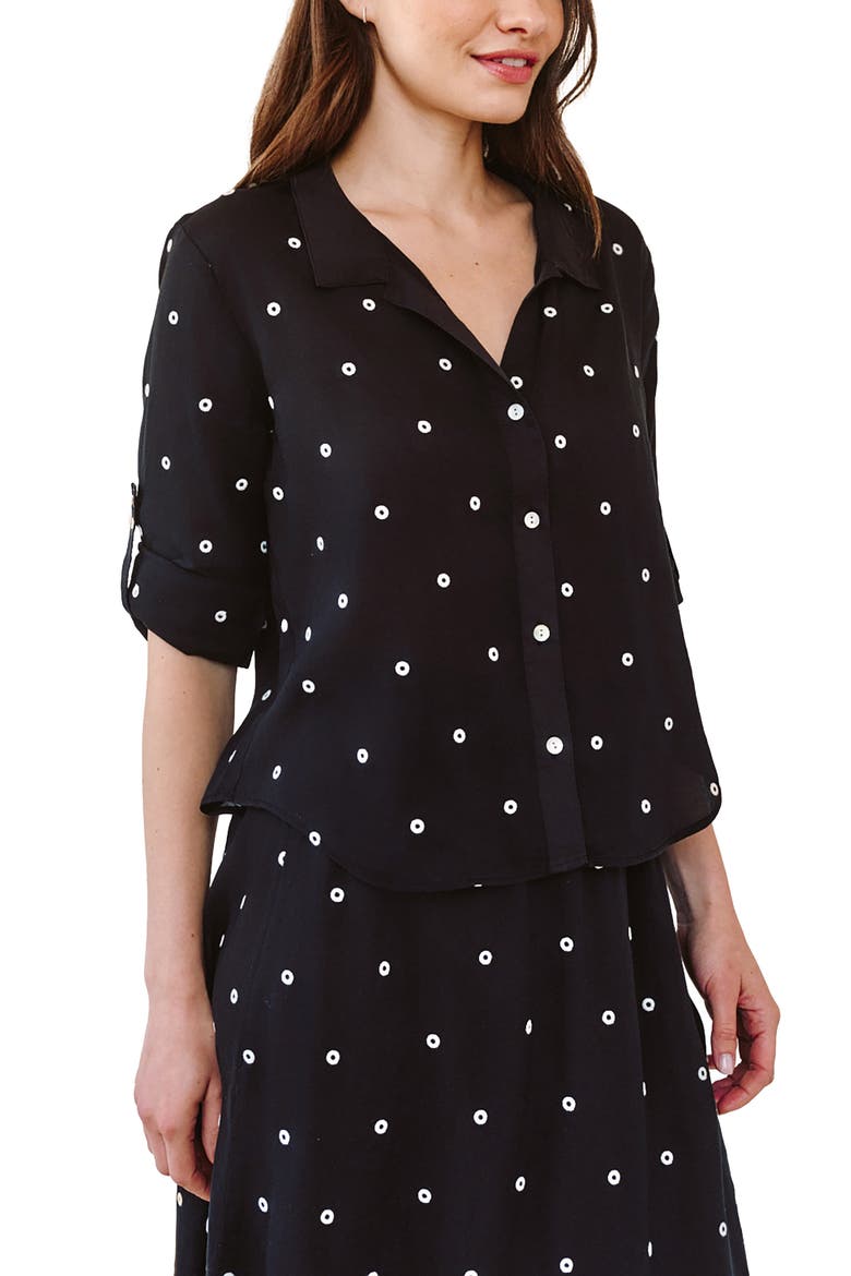 Dot Button-Up Camp Shirt, Alternate, color, CABANA DOT