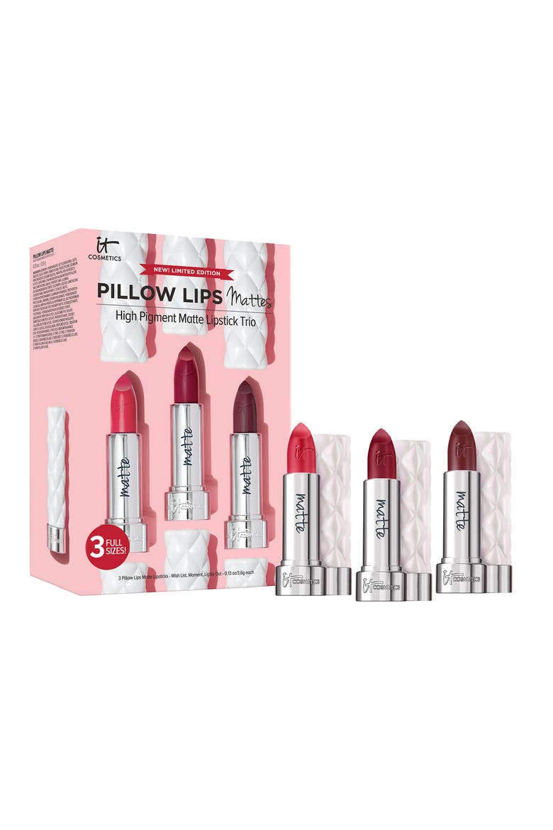 Pillow Lips Matte Lipstick Trio (Limited Edition) $72 Value, Main, color, NO COLOR