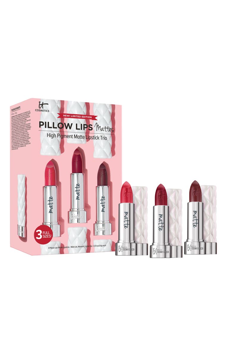 IT Cosmetics Pillow Lips Matte Lipstick Trio (Limited Edition) $72 Value, Main, color,