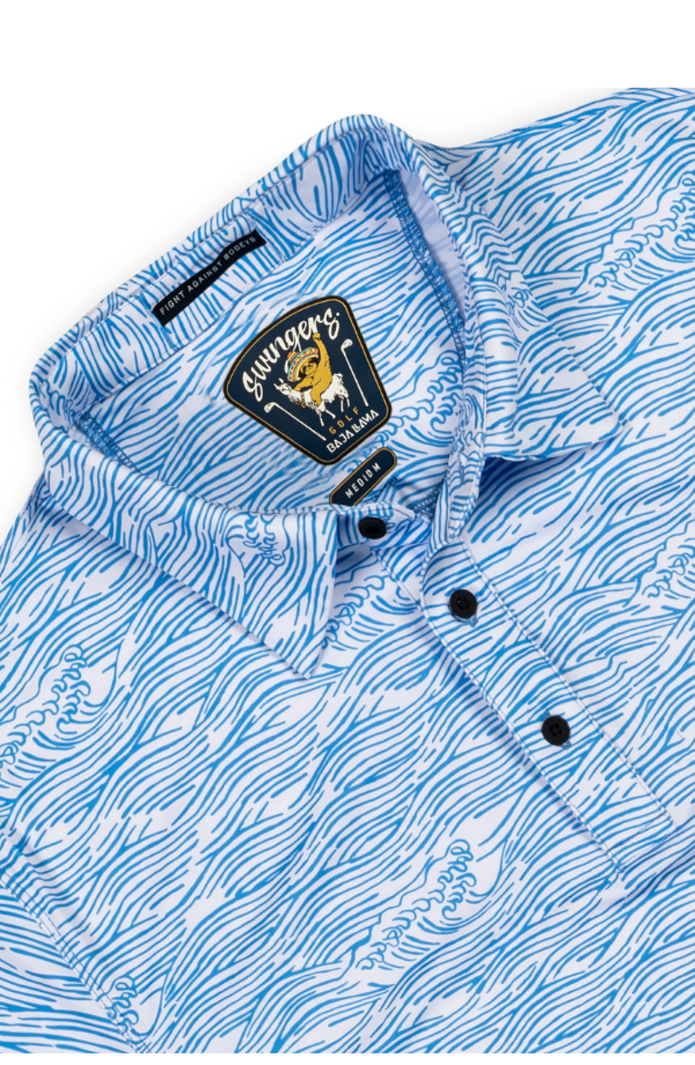 Baja Llama Roll Tides - Swingers Performance Polo, Alternate, color, Blue