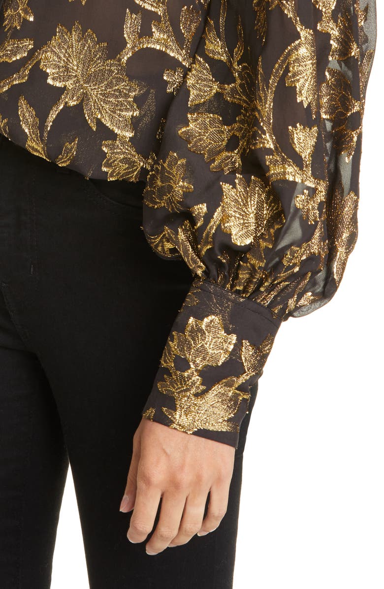 Equipment Boleyn Metallic Jacquard Silk Blouse, Alternate, color,
