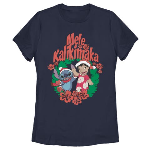 Women's Lilo & Stitch Mele Kalikimaka Christmas  Graphic T-Shirt