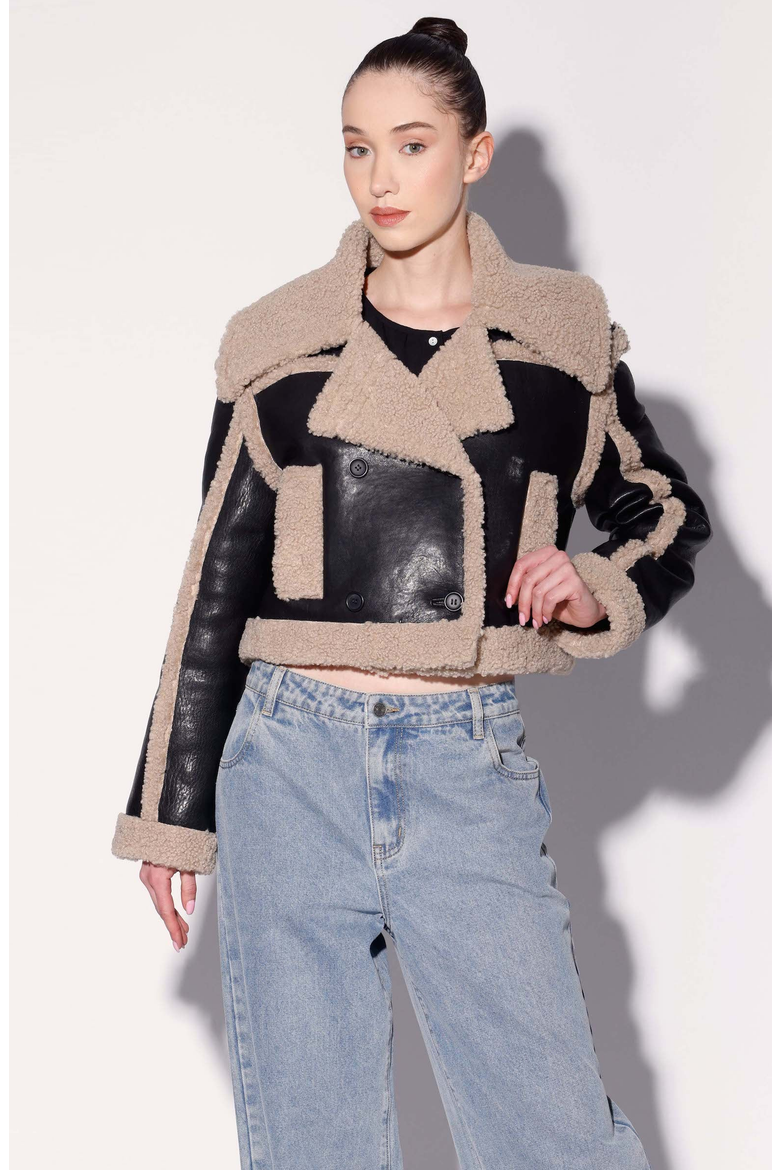 Helena Jacket, Main, color, Black / Beige