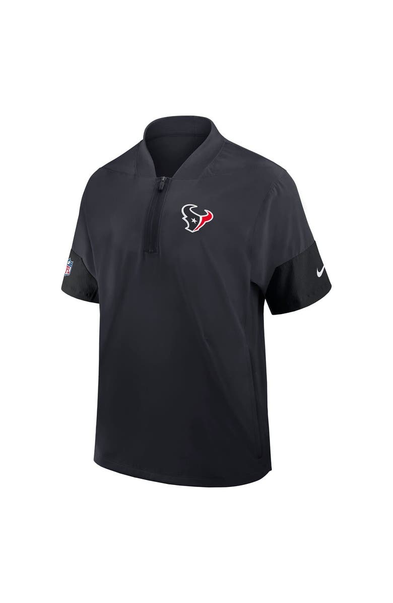 Nike Men's Nike Navy Houston Texans Sideline Short Sleeve Quarter-Zip Performance Coach Jacket, Alternate, color, Navy