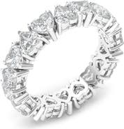 HauteCarat Alternating Hearts Lab Created Diamond Eternity Ring