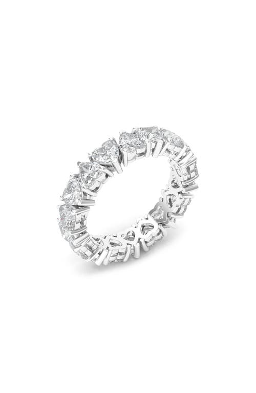 HauteCarat Alternating Hearts Lab Created Diamond Eternity Ring in White Gold  product