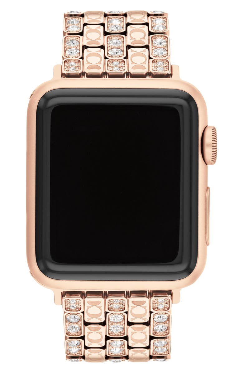 COACH Pavé Crystal Apple Watch<sup>®</sup> Bracelet Watchband, Main, color, 