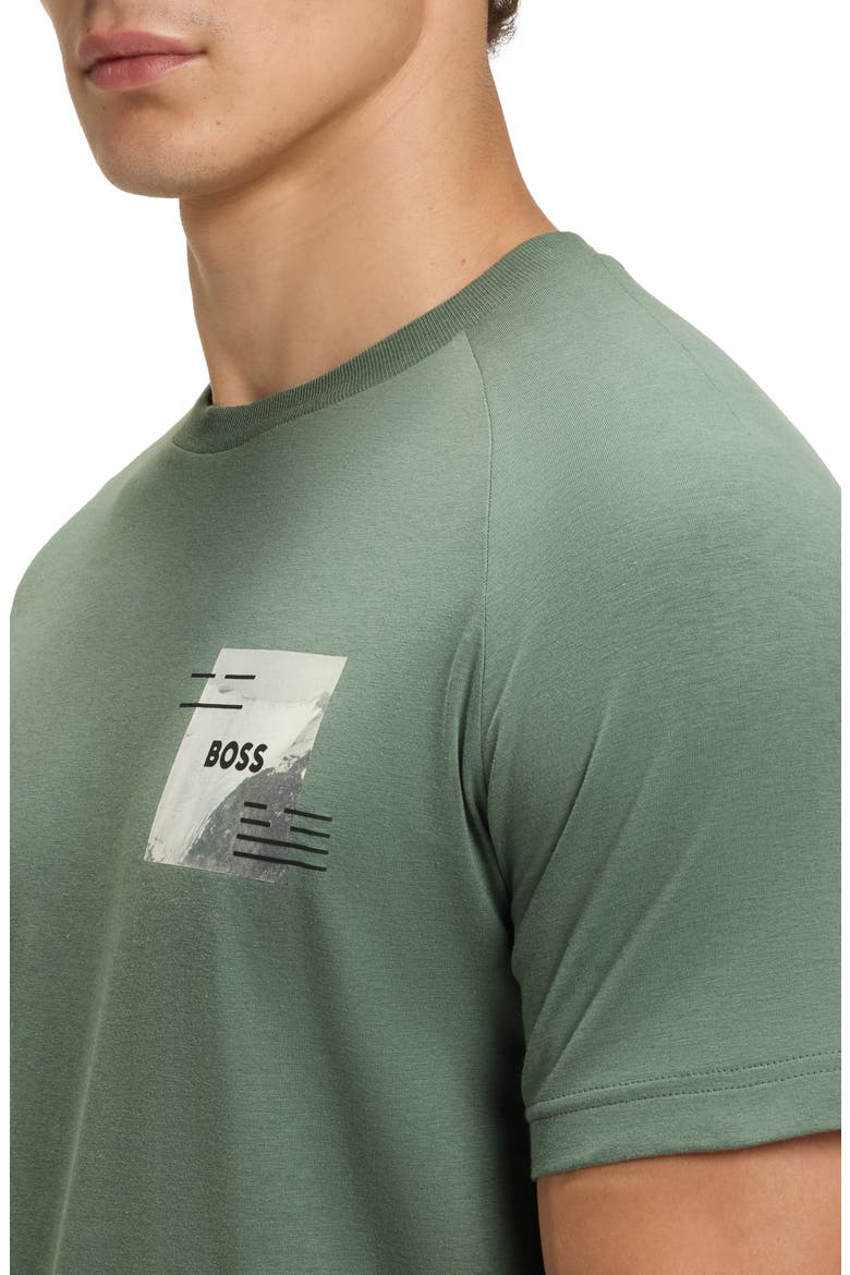 Stripe Zone Stretch Cotton Blend Graphic T-Shirt, Alternate, color, OPEN GREEN