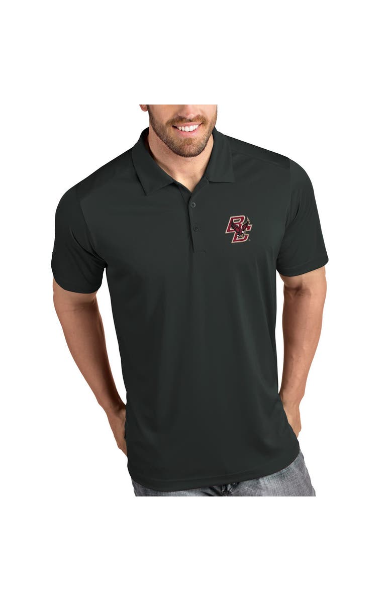 ANTIGUA Boston College Eagles Antigua Tribute Polo - Charcoal, Alternate, color, Charcoal