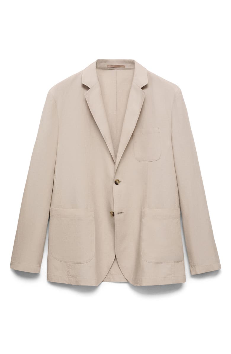 MANGO Slim Fit Lyocell & Linen Suit Jacket, Alternate, color, Ecru