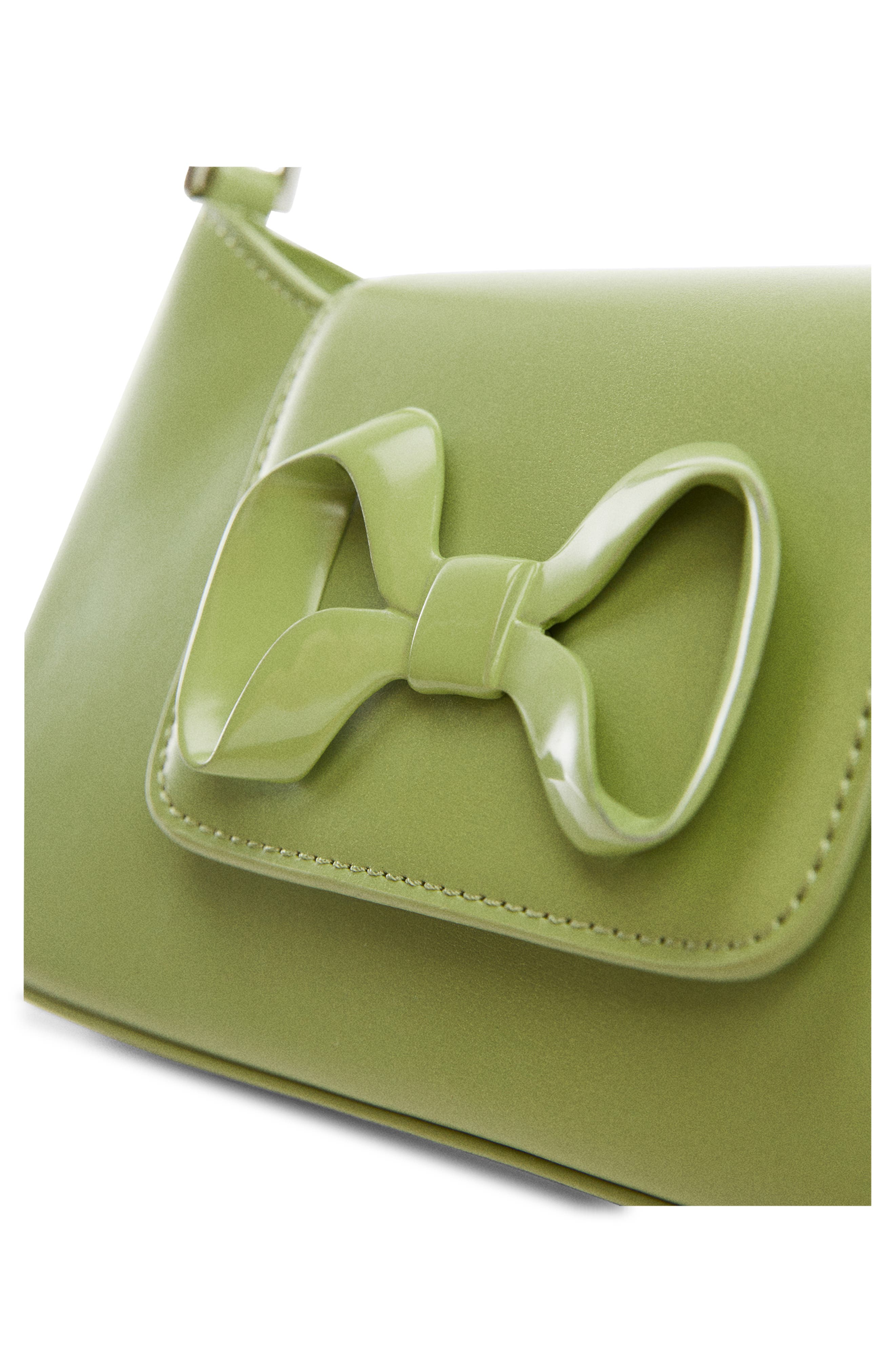 MANGO Bow Detail Faux Leather Shoulder Bag, Alternate, color, 