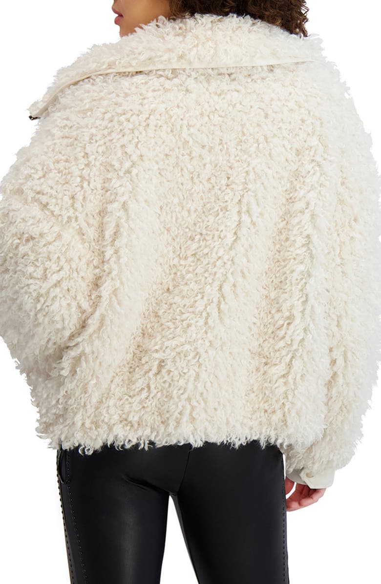 KARL LAGERFELD PARIS Oversize Shaggy Faux Fur Jacket, Alternate, color, Oyster