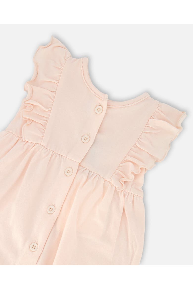 Organic Cotton Jersey Romper with Frills, Alternate, color, Peach