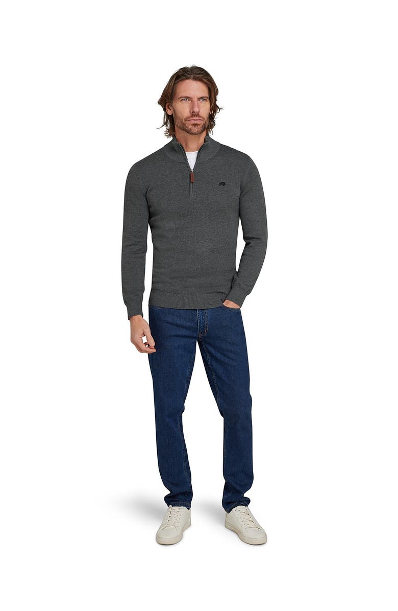 Raging Bull Quarter Zip Cashmere Blend Sweater, Alternate, color, Charcoal