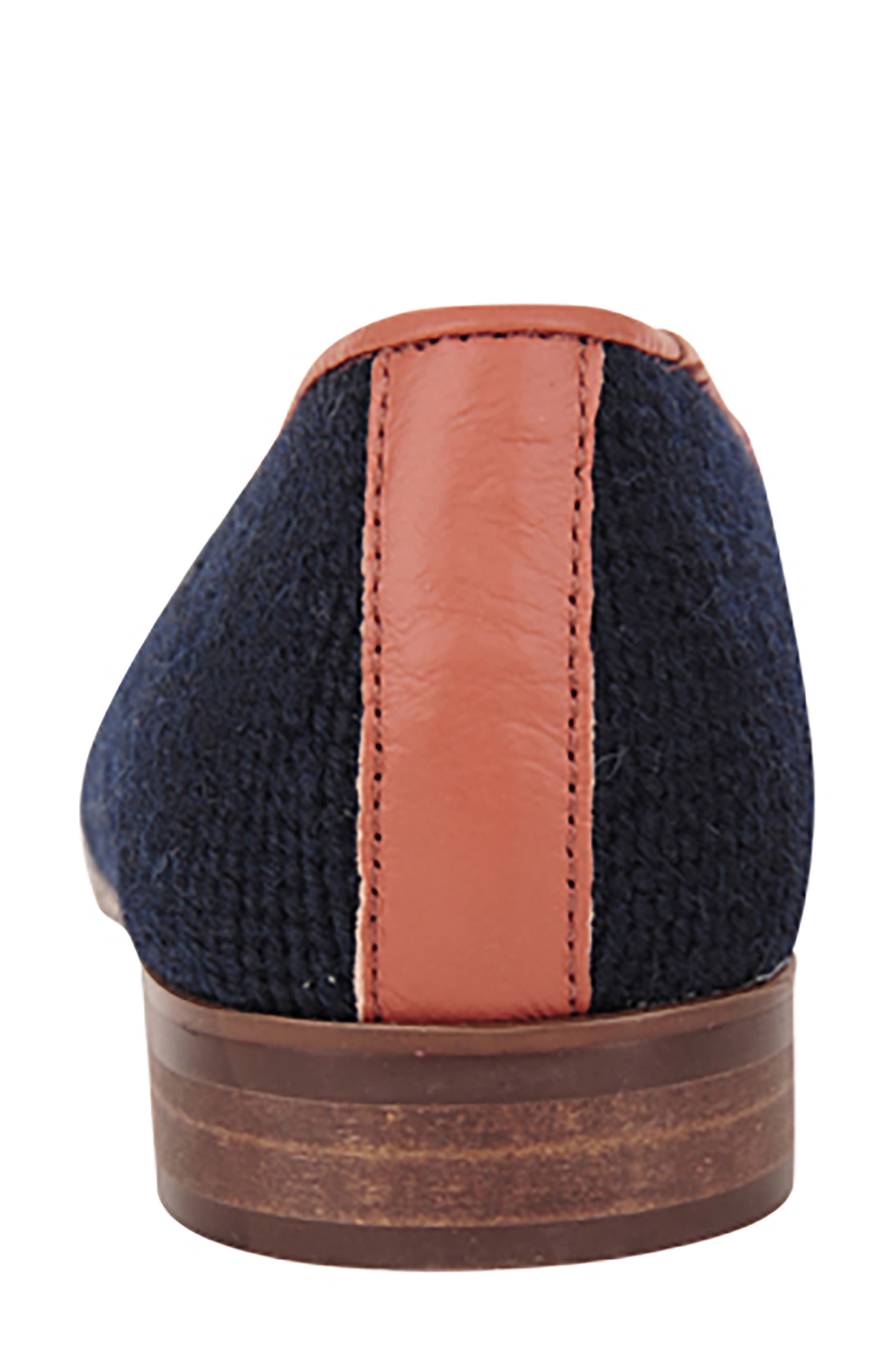 ByPaige BY PAIGE Needlepoint Sailboat Flat, Alternate, color, White/ Navy