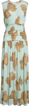 Ulla Johnson Kamaria Botanical Pleated Midi Dress