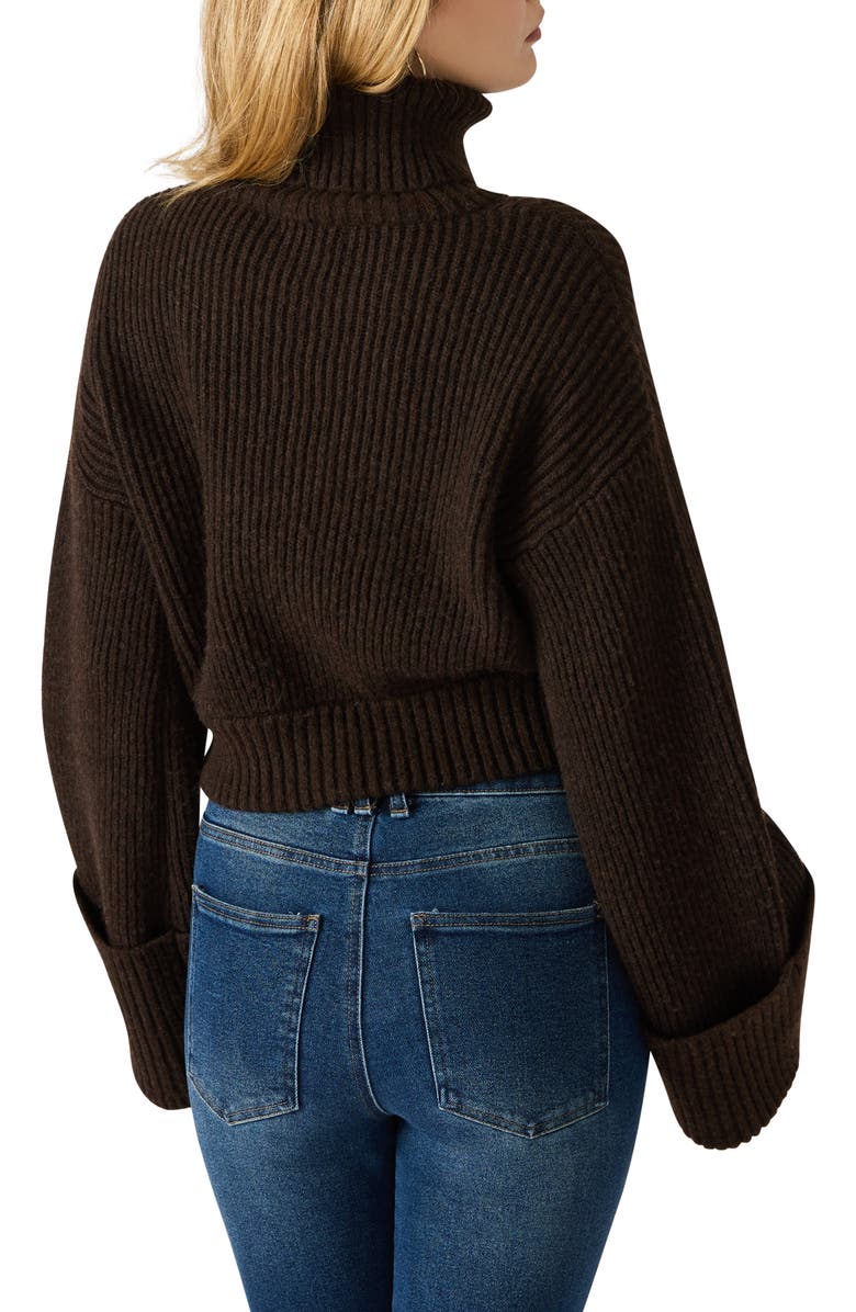 Steve Madden Adelade Turtleneck Sweater, Alternate, color, Dark Espresso