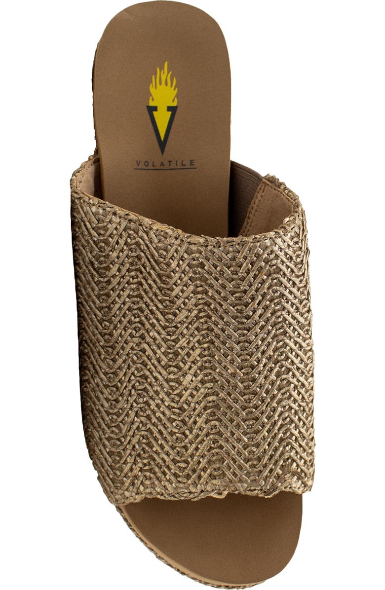 Volatile Canteen Water Resistant Raffia Wedge Platform Sandal, Alternate, color,