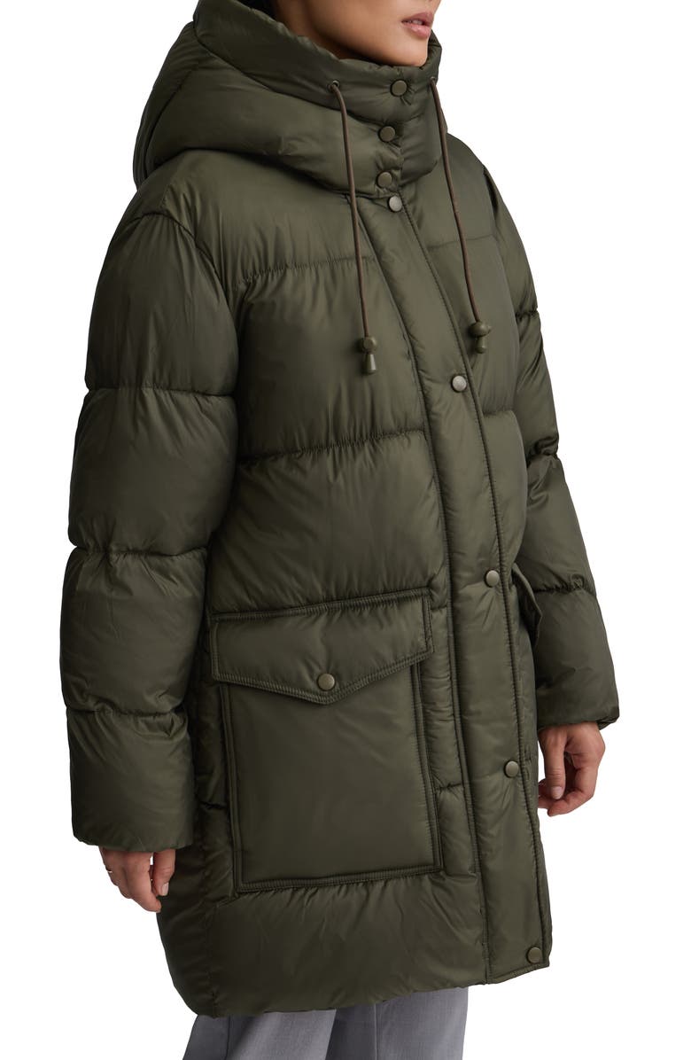 NVLT Cire Wonder Puffer Coat, Alternate, color, Olive Metallic