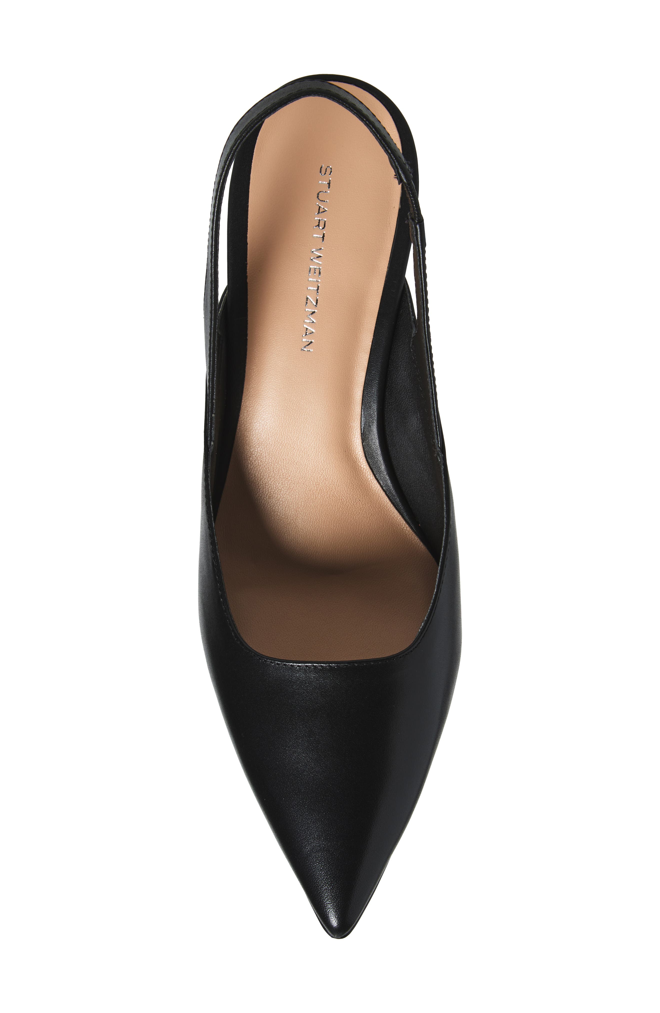 Stuart Weitzman Zuri Slingback Leather Pump, Alternate, color, Black
