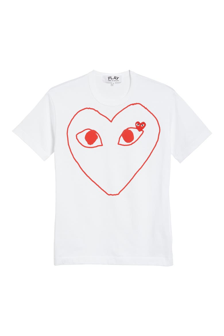 Outline Heart Graphic Tee, Alternate, color, WHITE