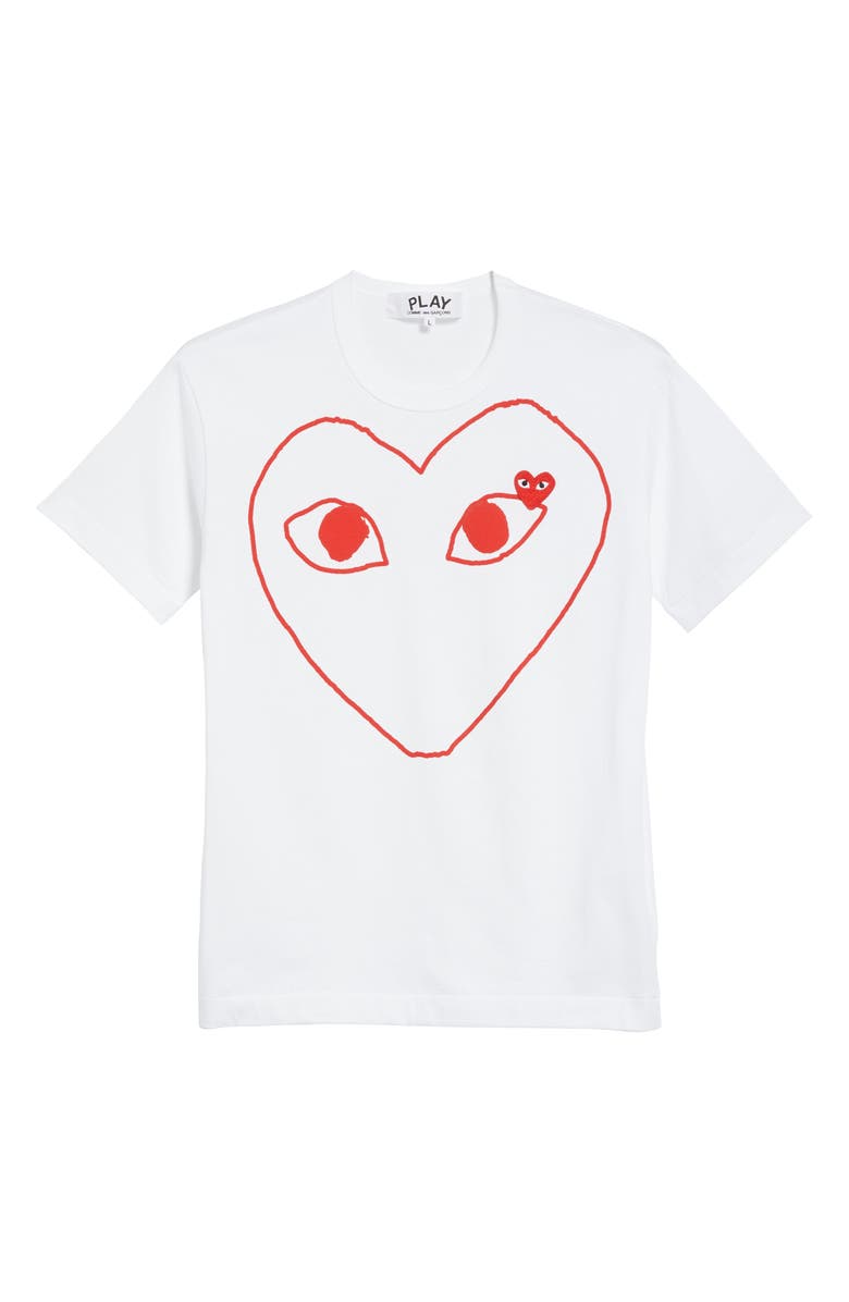 Comme des Garçons PLAY Outline Heart Graphic Tee, Alternate, color, 